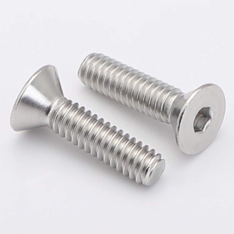 MewuDecor M6-1.0 x 12/16/20/25/30mm Flat Head Socket Cap Screws, Allen Socket Drive, DIN 7991, Stainless Steel 18-8 (304), Bright Finish, 50 PCS - Image 5